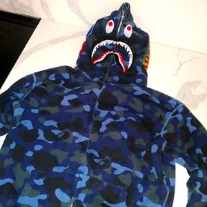 Bape men's hoodie blue camo